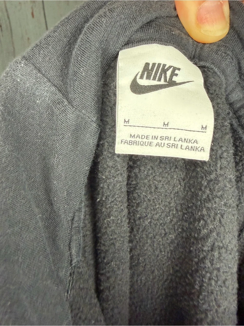 Nike Black Pullover Hoodie with White Swoosh 0364